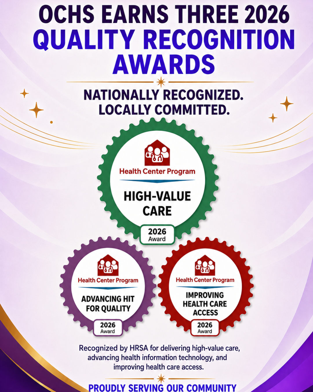 OCHS Earns Three 2026 HRSA Quality Recognition Awards