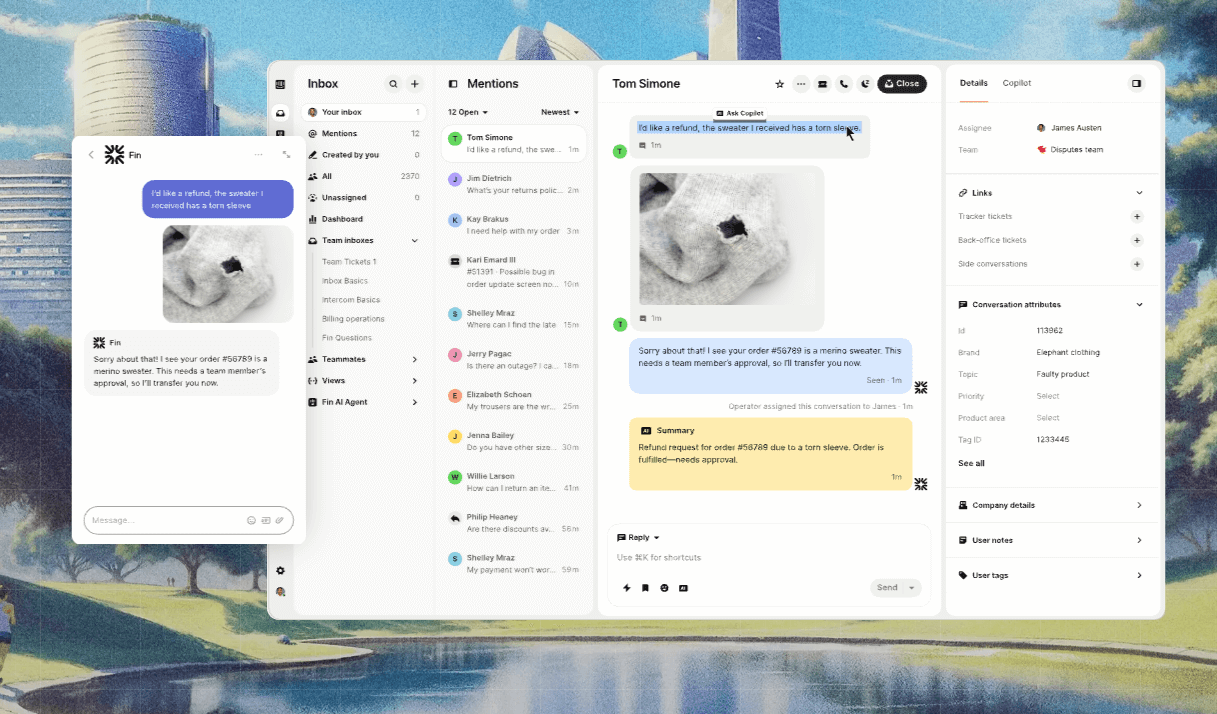 screenshot intercom