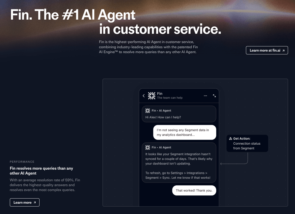 intercom screenshot fin agent