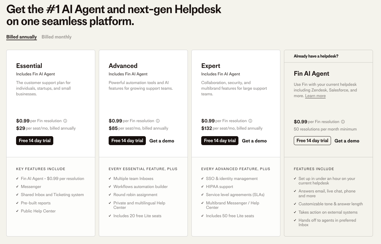 pricing intercom