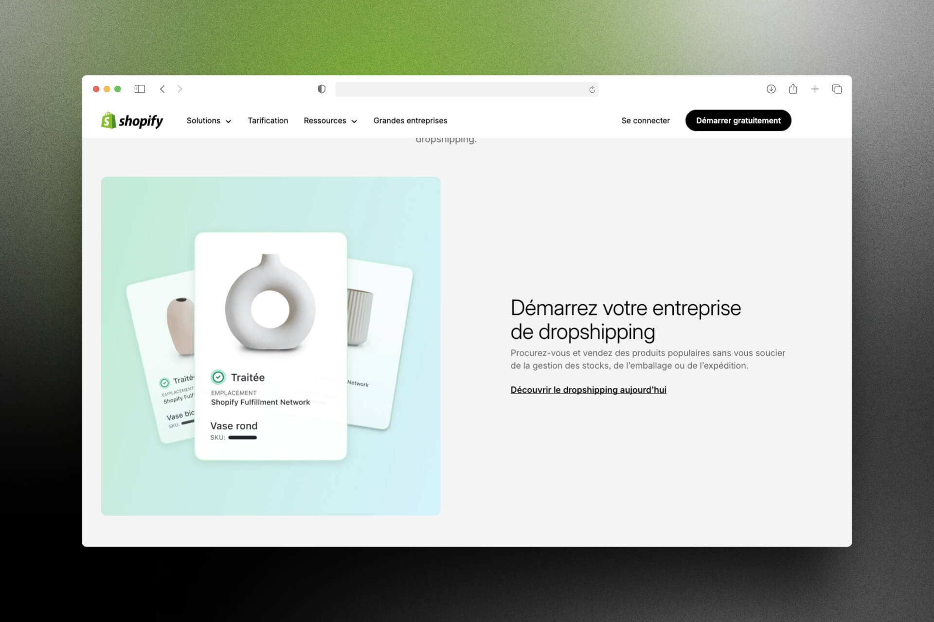 screenshot shopify