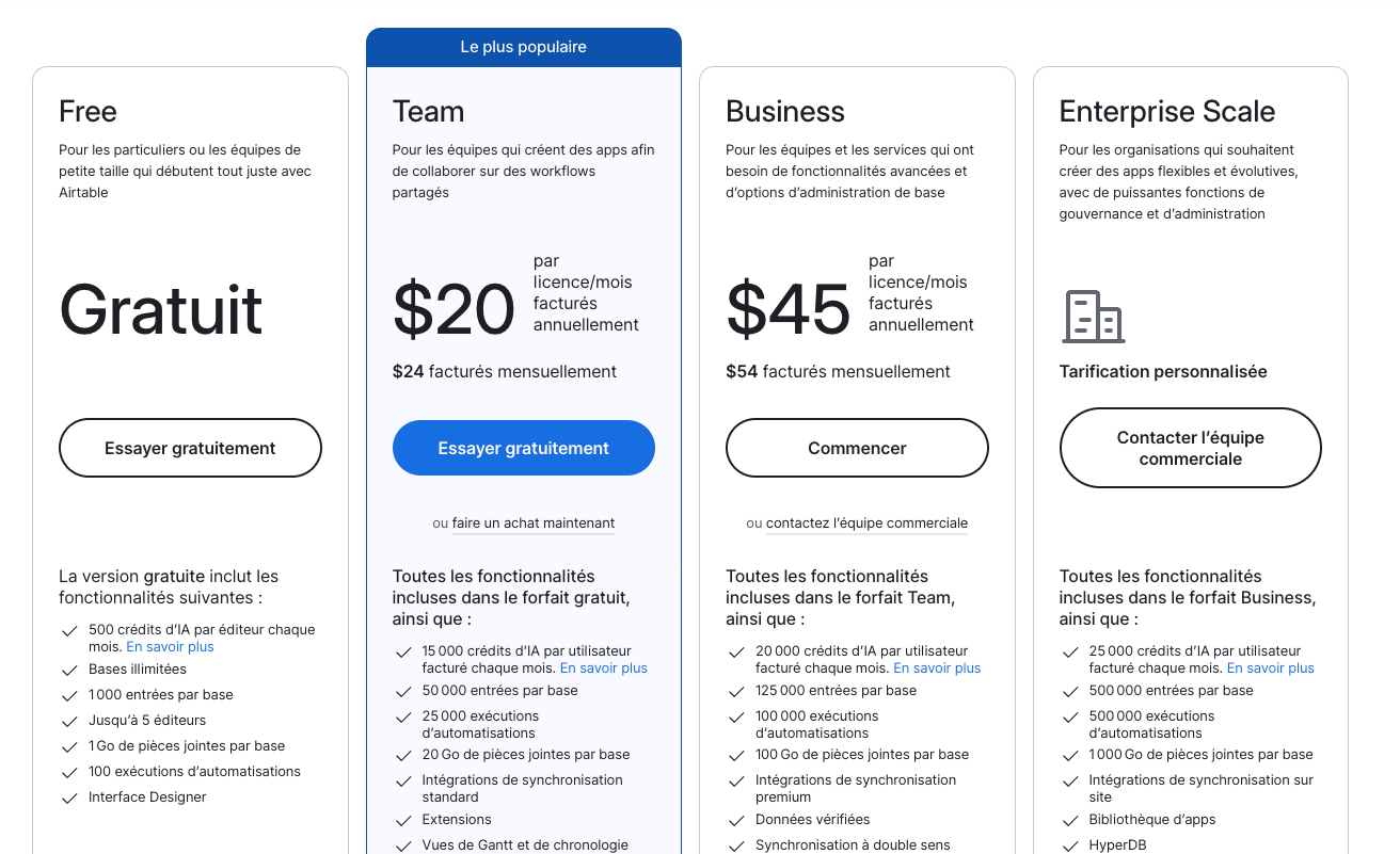 pricing airtable