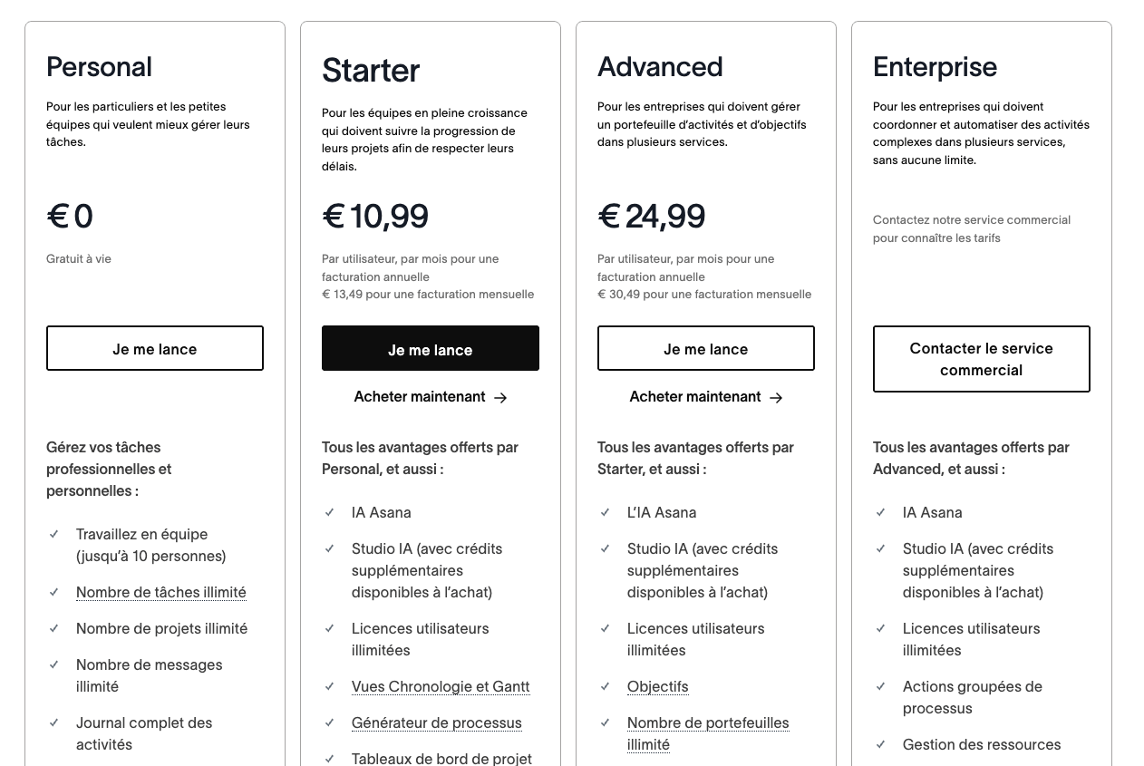 pricing asana