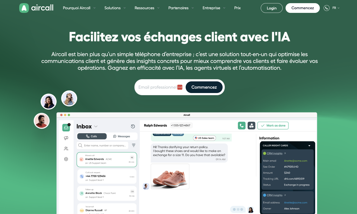 aircall website screenshot