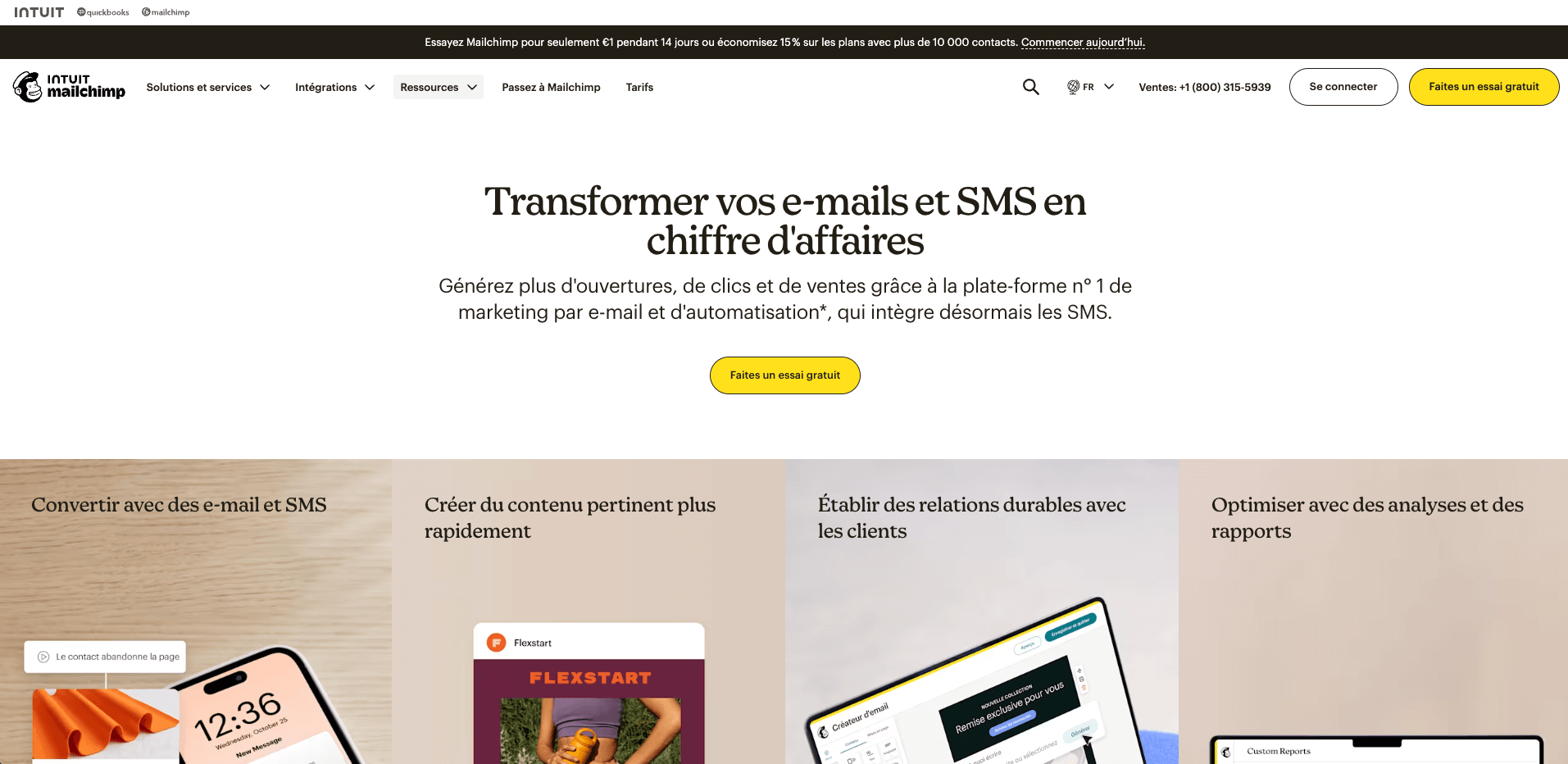 screenshot mailchimp website