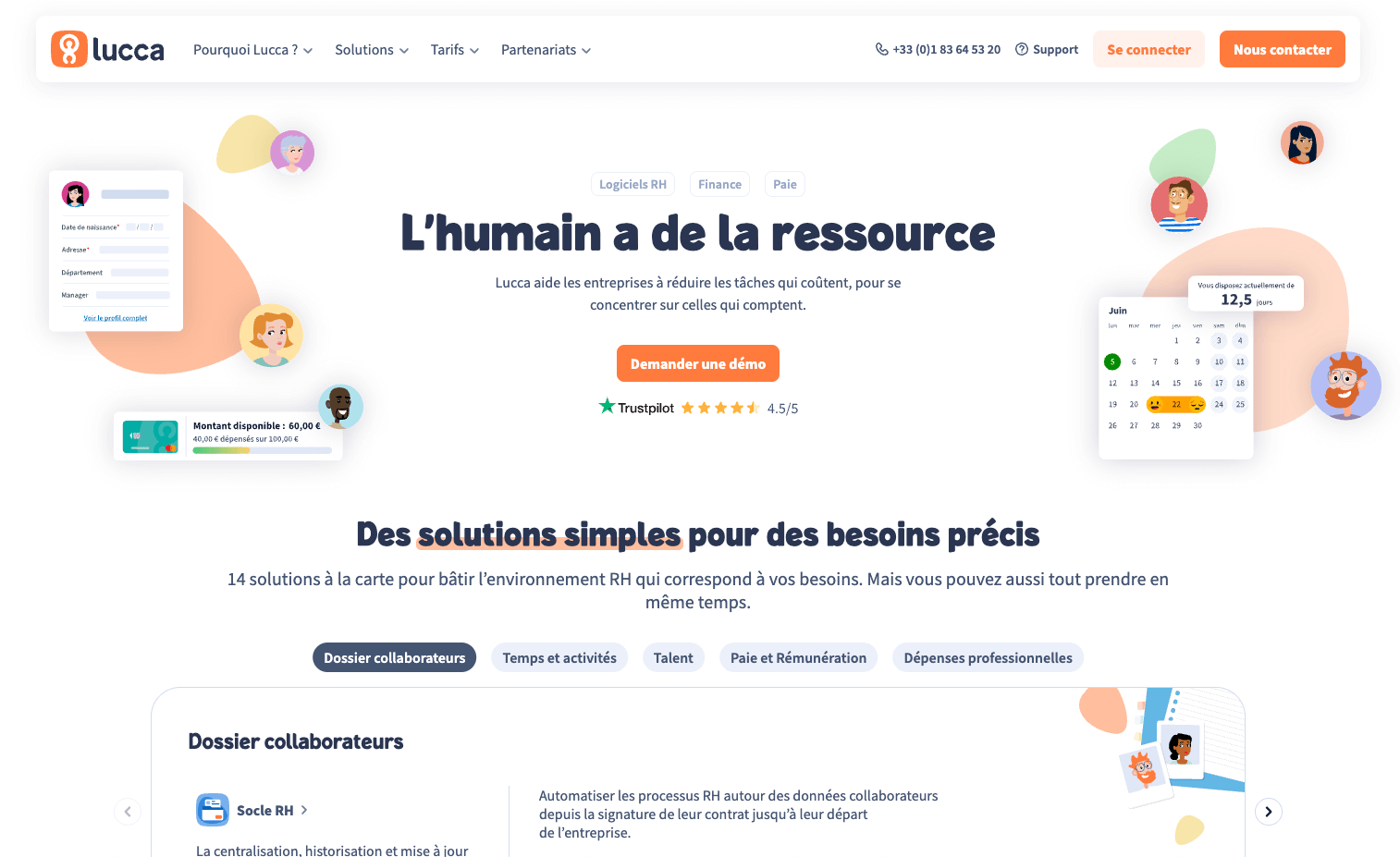 screenshot lucca website