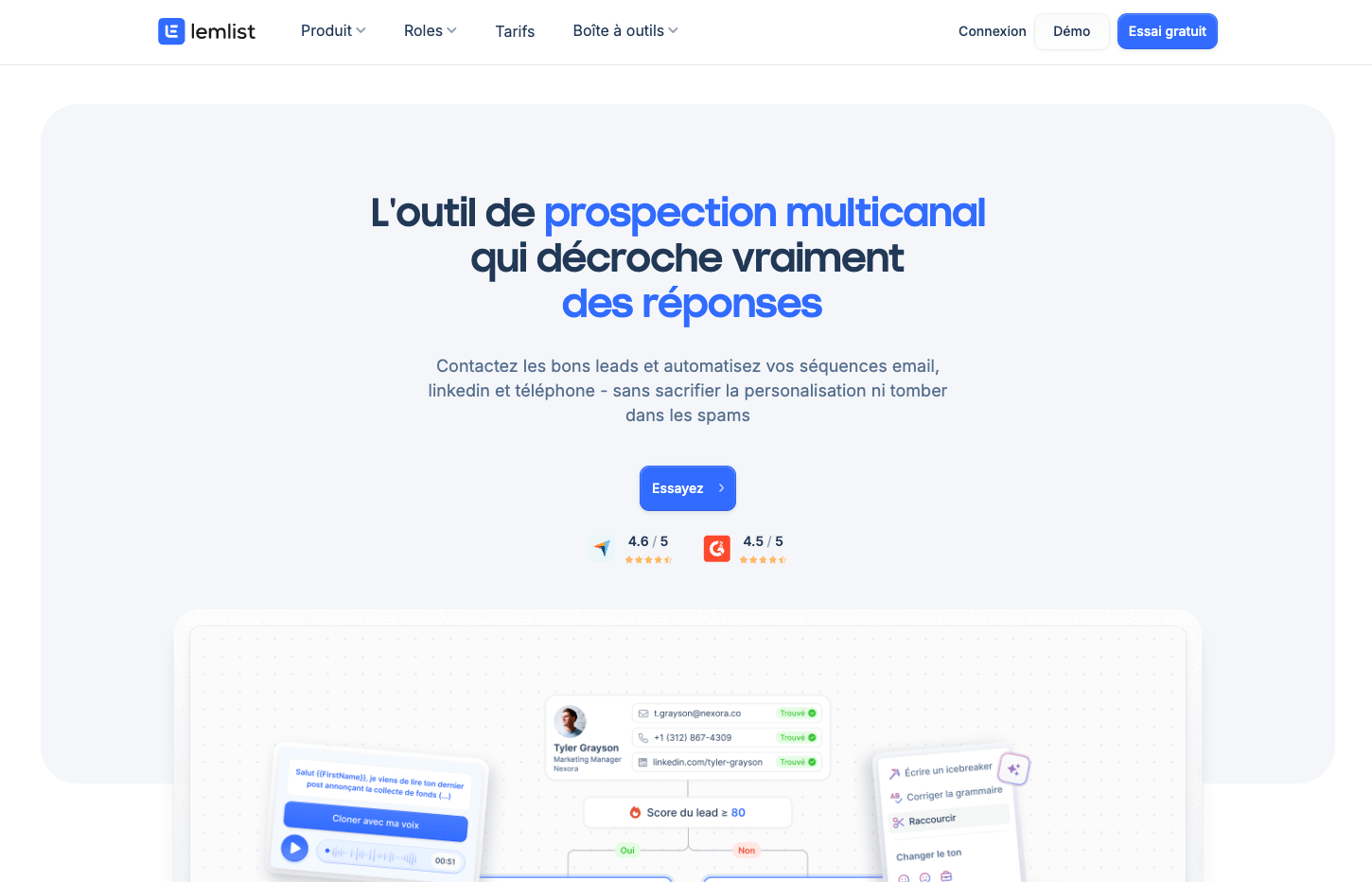 screenshot lemlist website