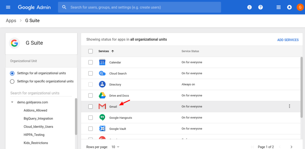 Click on Gmail from G suite apps