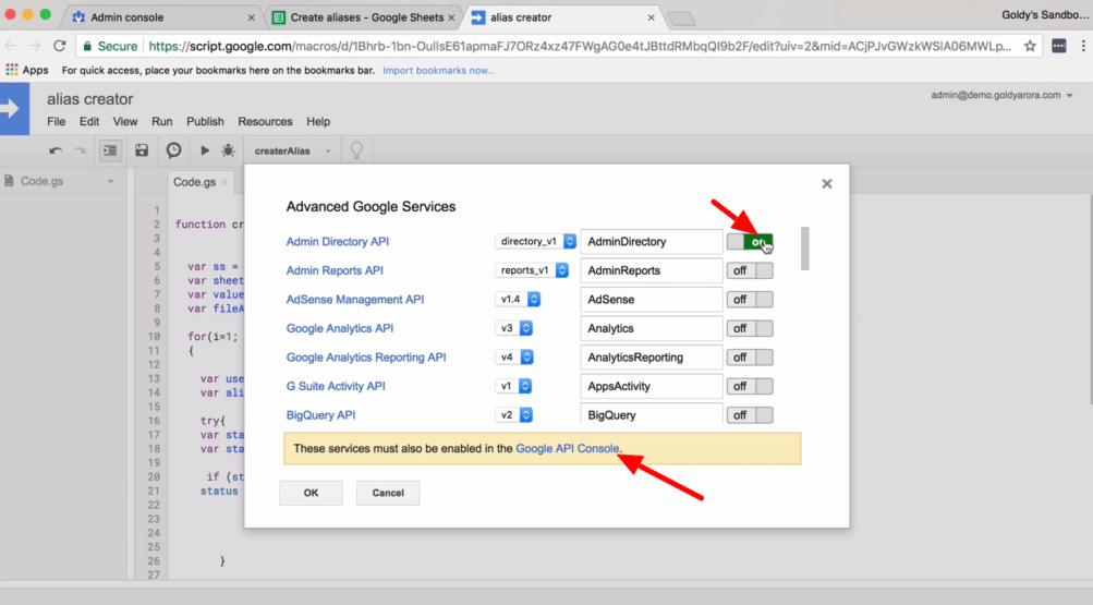 enable admin directory API then GoogleAPIconsole e1519243902331