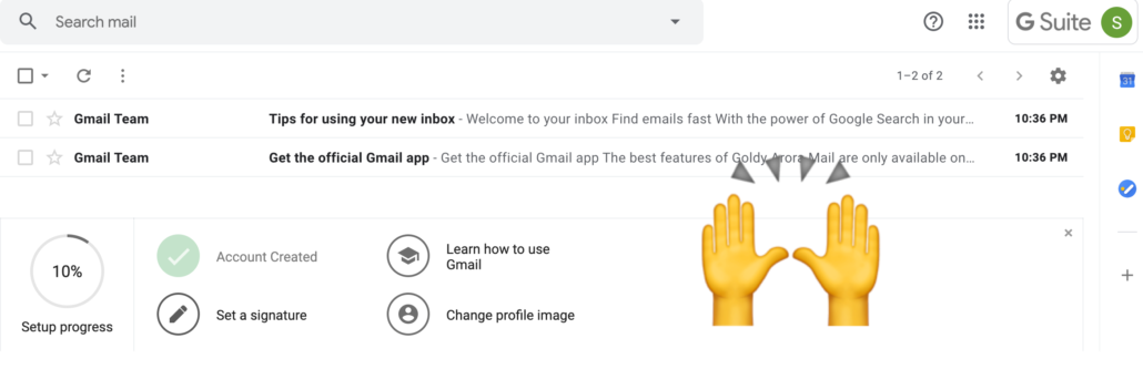 Success signing to Gmail via IdP initiated