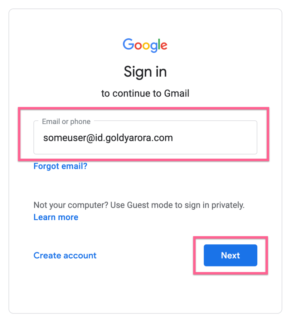 try signing via Google Workspace