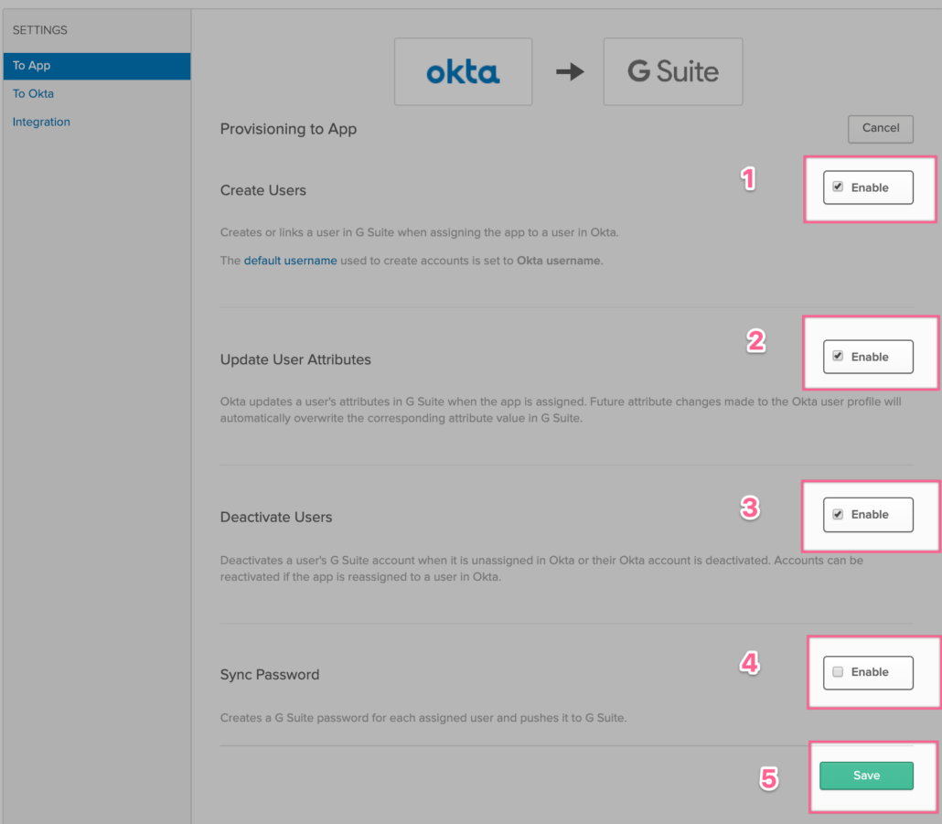 Enable Google user management in Okta