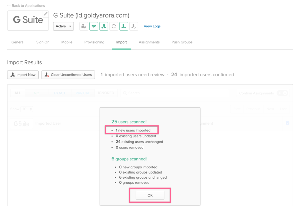 Okta would import the users from Google