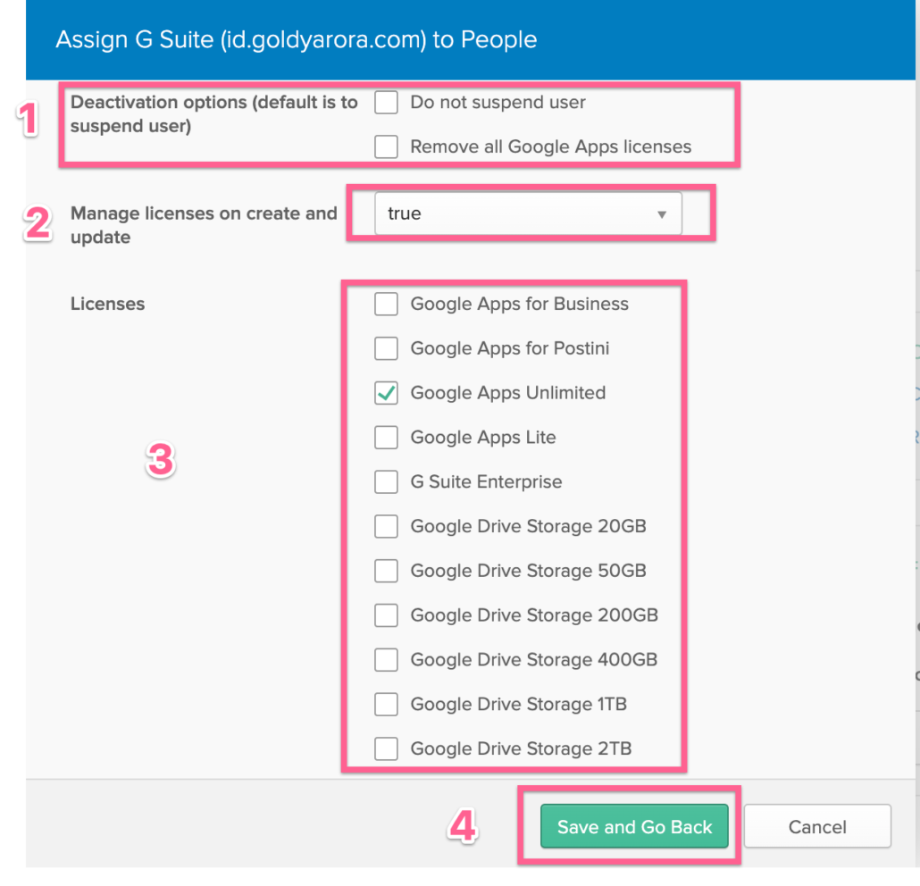 Assign Google Workspace license if required