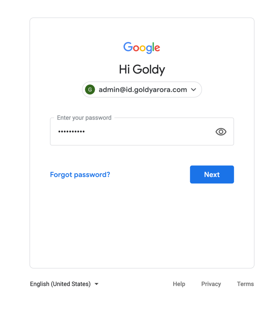 login to Google