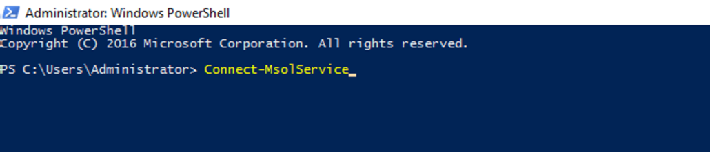 Connect to Office 365 in Powershell with connect-msolservice command