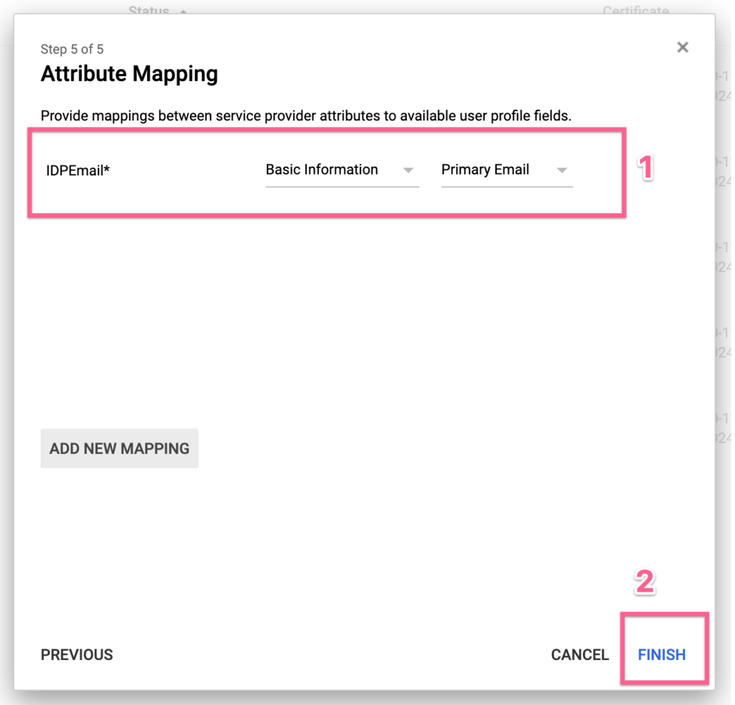 setup attribute mapping for Google to Office 365 SSO