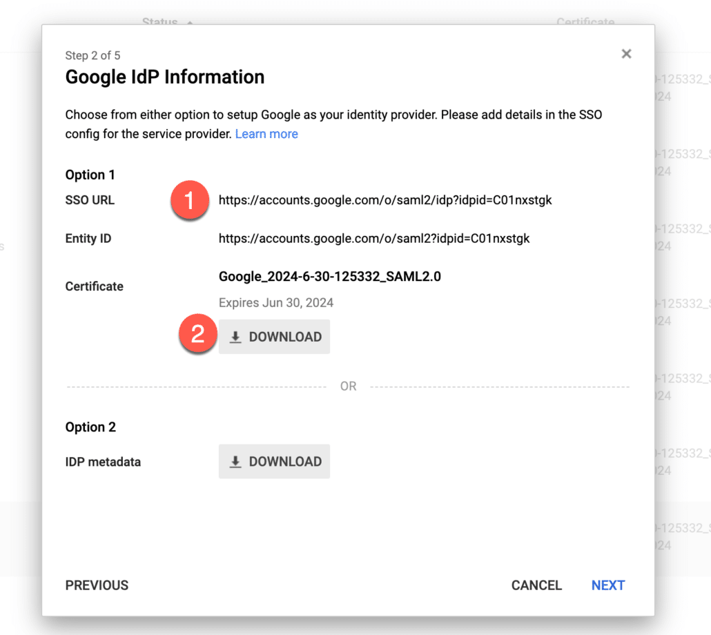 5. note down your saml app details