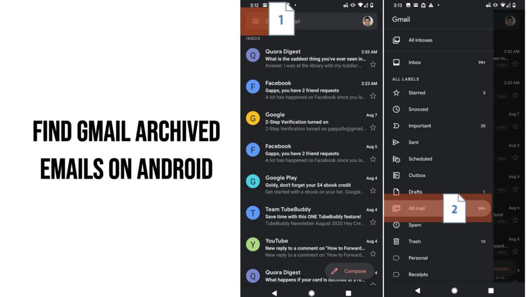 Easily find Gmail archived emails on Android