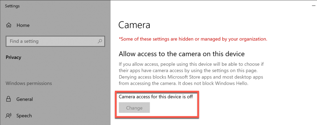 33. windows camera is blocked