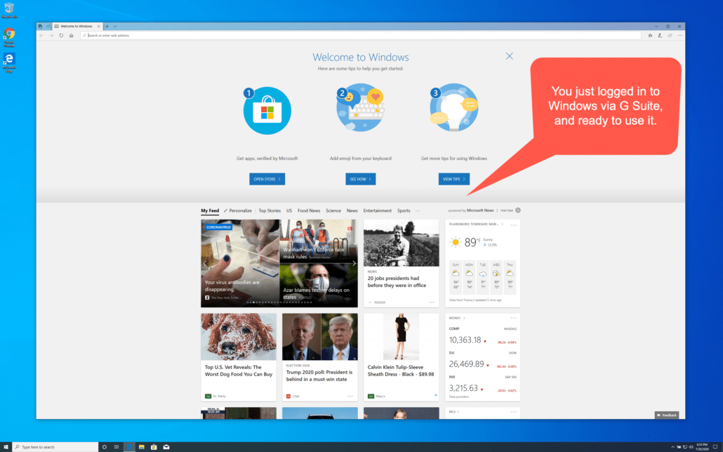 19. your new windows profile via Google Workspace is ready to use