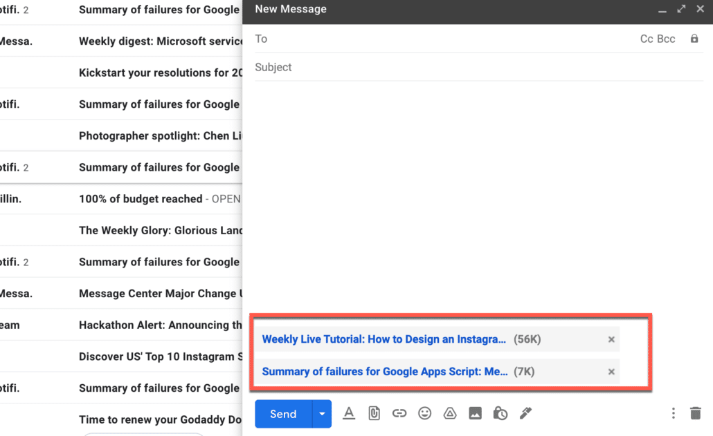 4. your emails will be added as attachments in gmail