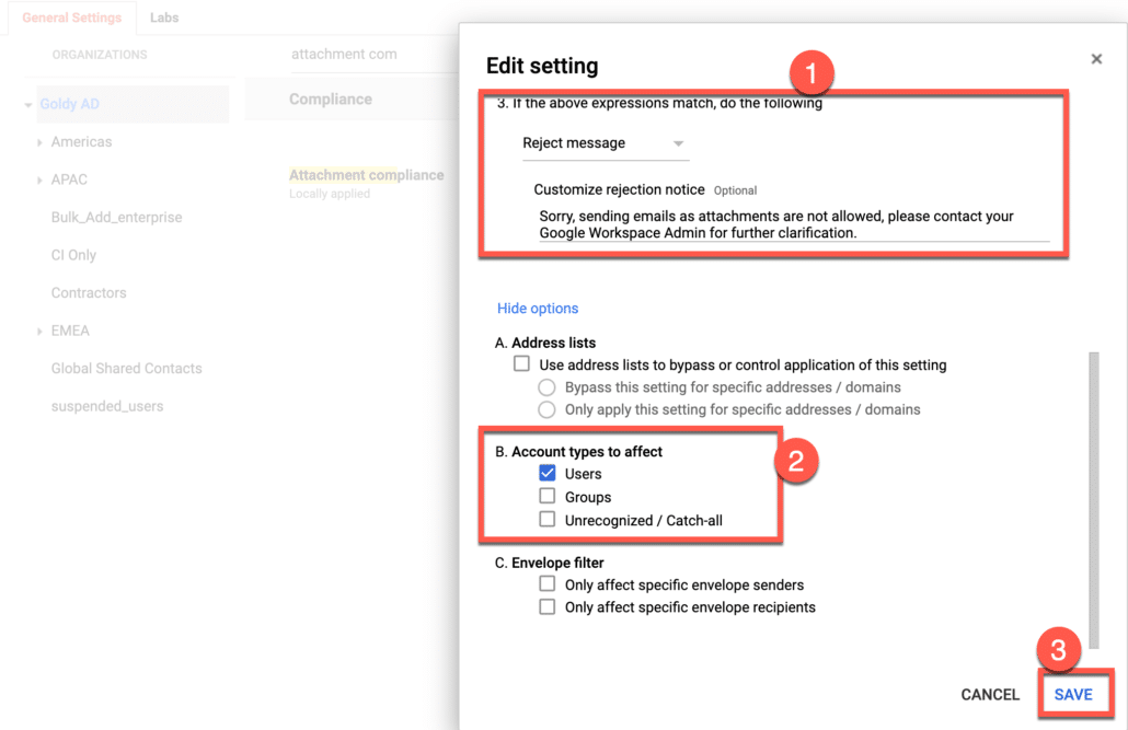 13. save attachment compliance rule