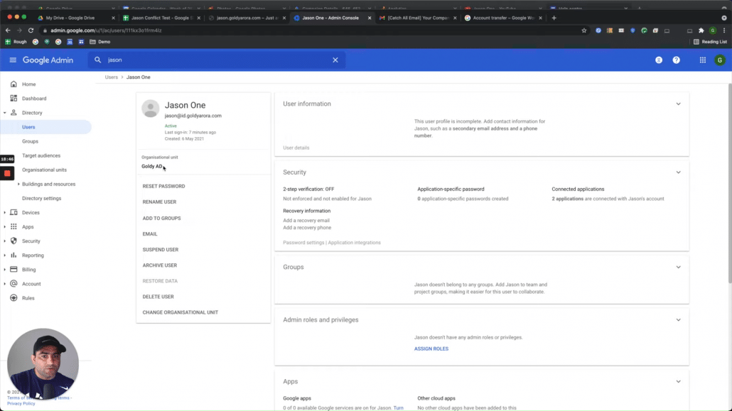 51. If i go back to my admin console where it is created under console and created under the root organizational until i can move it if required.