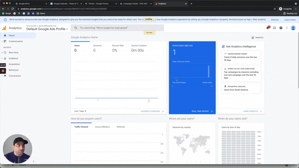 40. i will also login to my google Analytics account