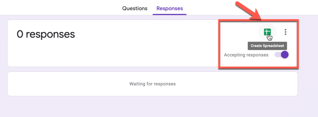 11. Create responses sheet