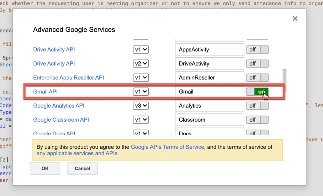 22. enable gmail api