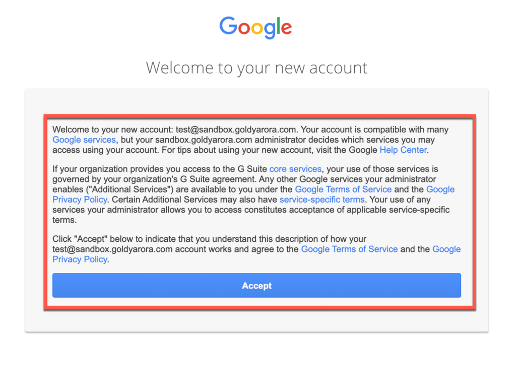 10. Accept G Suite essentials terms of service 1