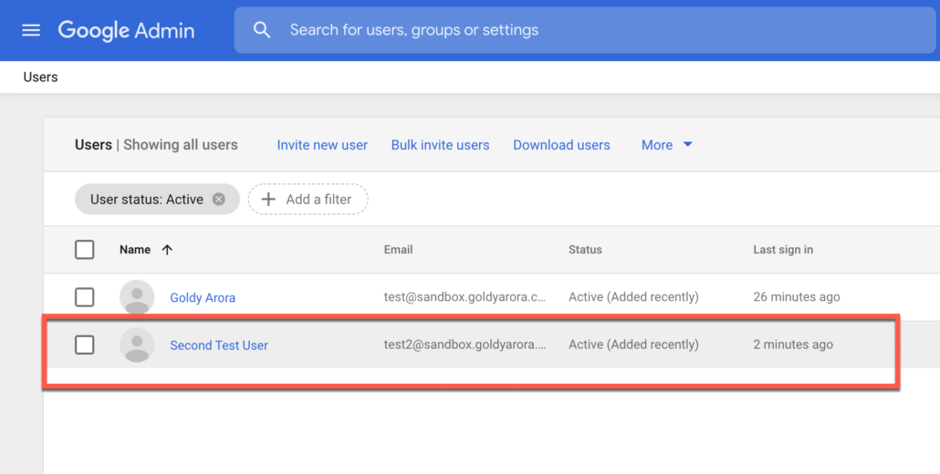 28. You would see the user as active now in Google admin console 1