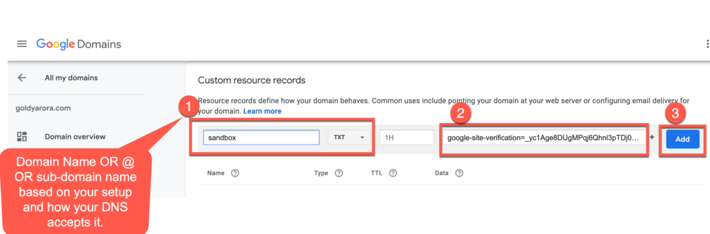 41. Add a TXT record in your DNS 1