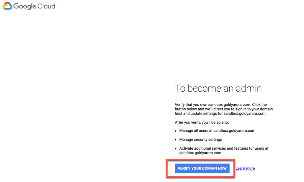 37. Click on Verify domain ownership now 1