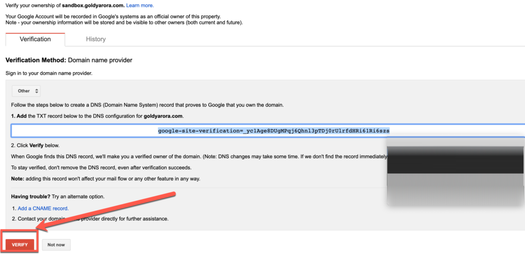 42.1 Verify domain ownership 1