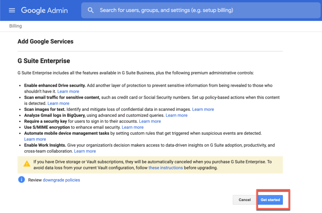 55. Google Workspace Enterprise Features