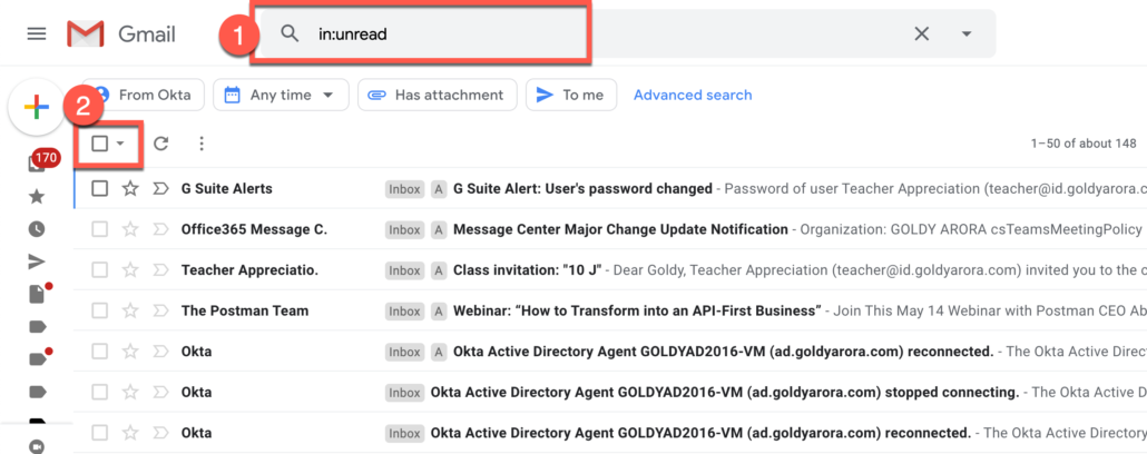 29. Delete all unread emails in Gmail