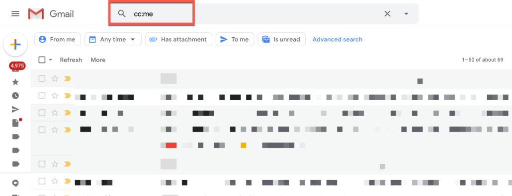 16. Emails where am in cc