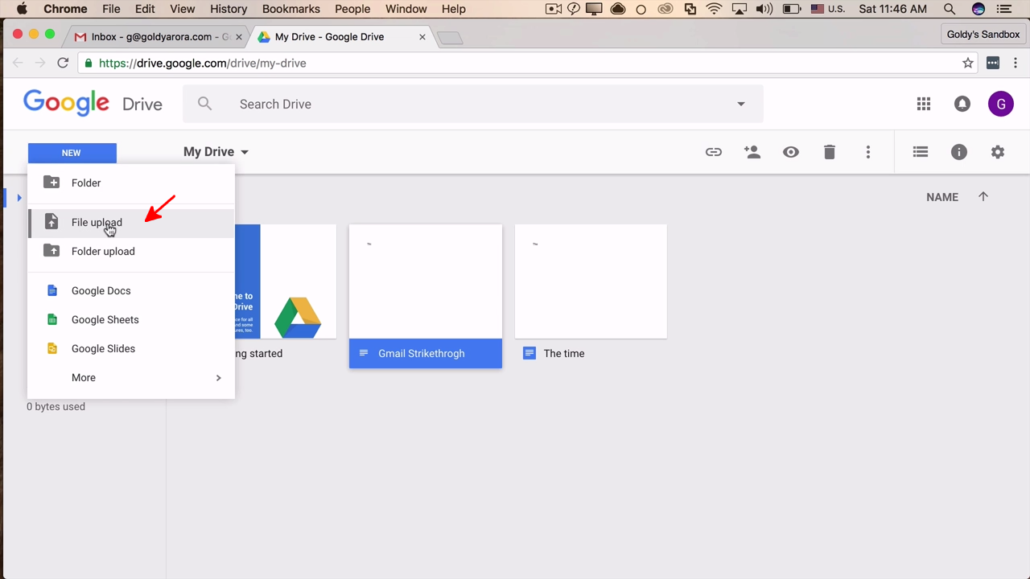 upload attachment to google drive