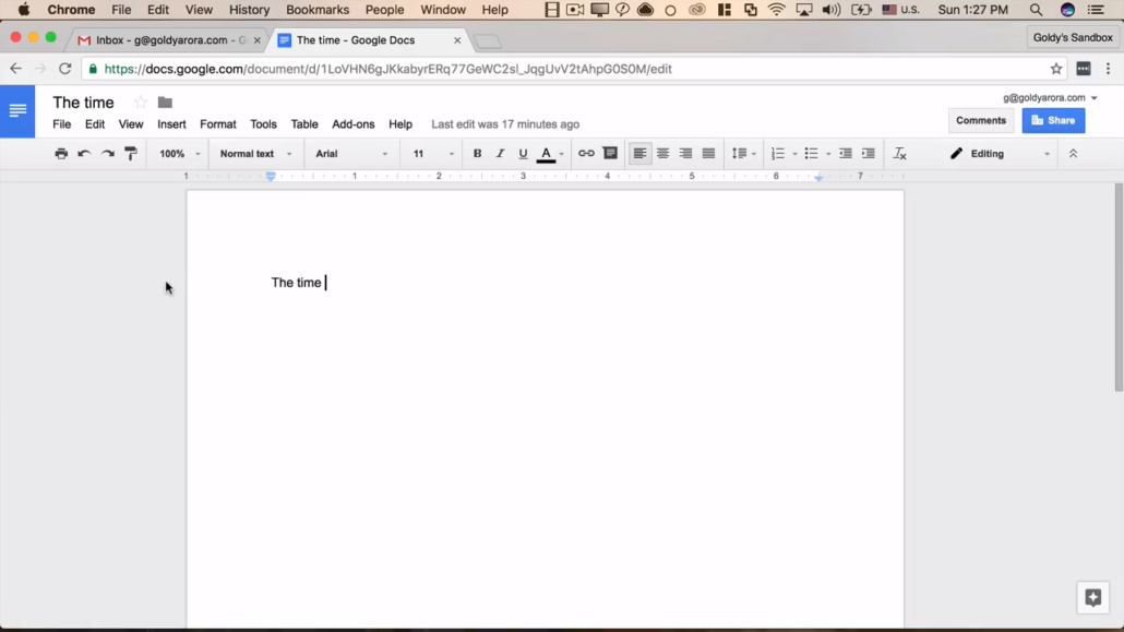 use google docs to type your message