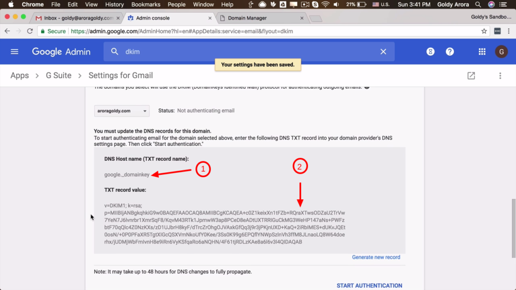 copy generated record in Google Workspace to Godaddy