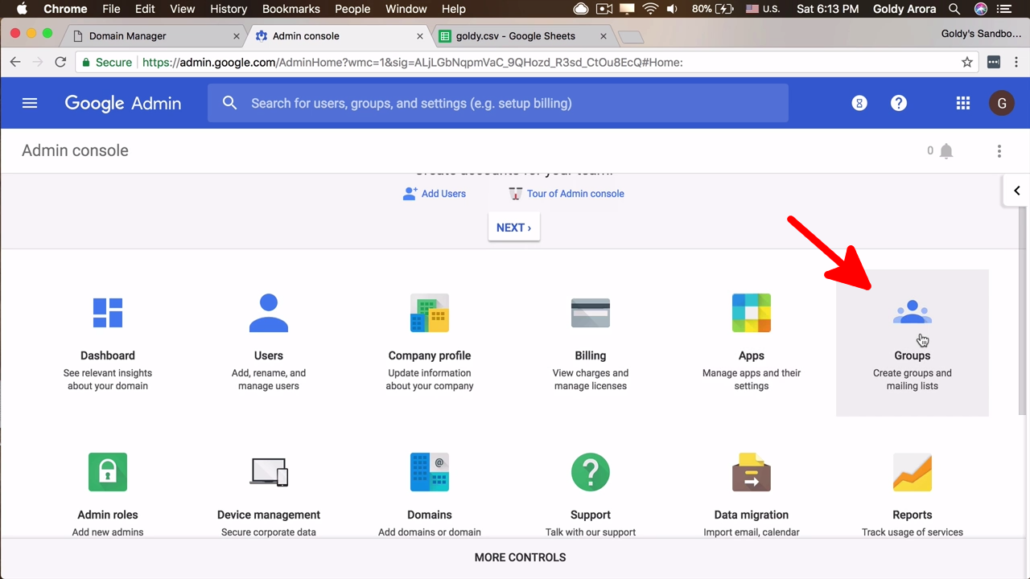 create groups gsuite