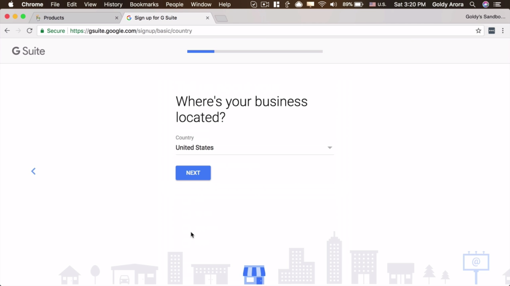 business location gsuite