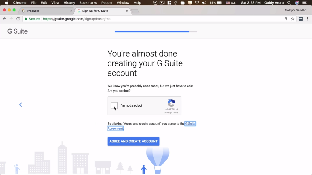 confirm your not robot gsuite