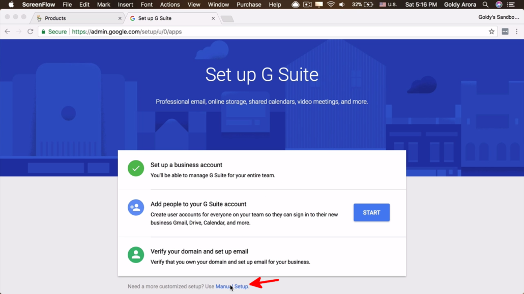 setup gsuite