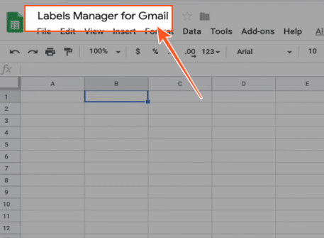 Naming the Google Sheet for the labels add-on