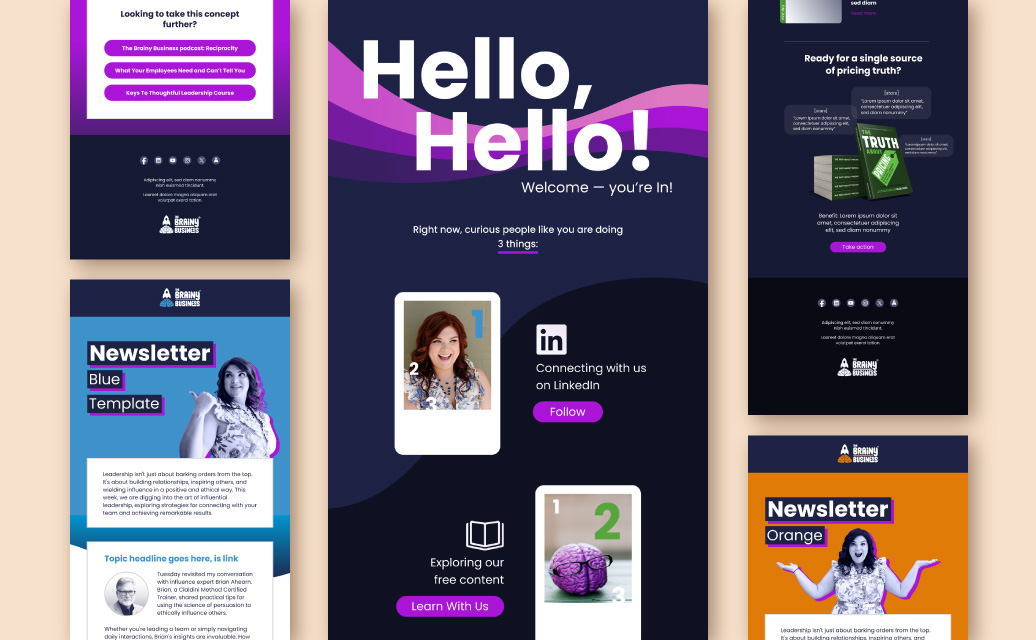 Email designs for a marketing firm
