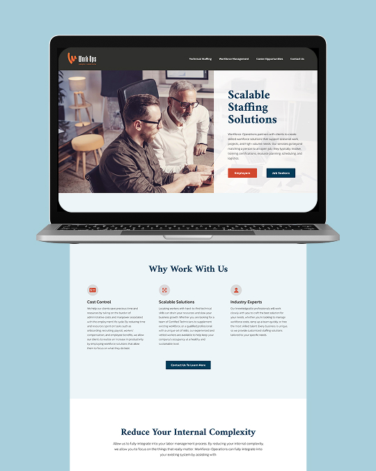 workops website mockup