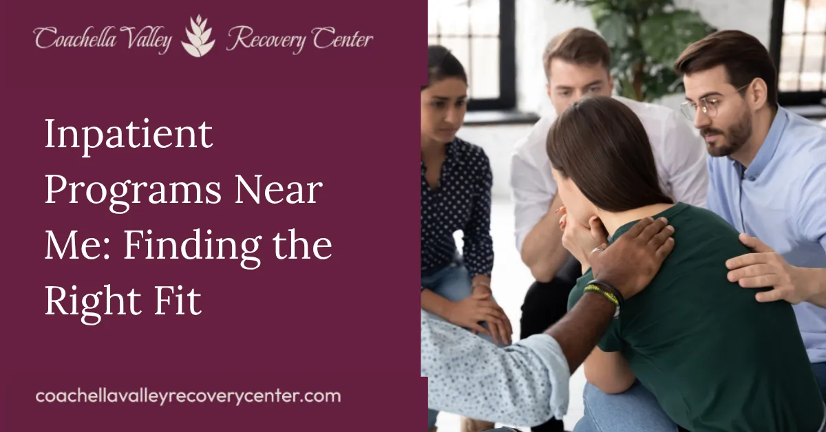 Therapist comforting a patient in a group counseling session, representing compassionate inpatient programs near me for addiction recovery.
